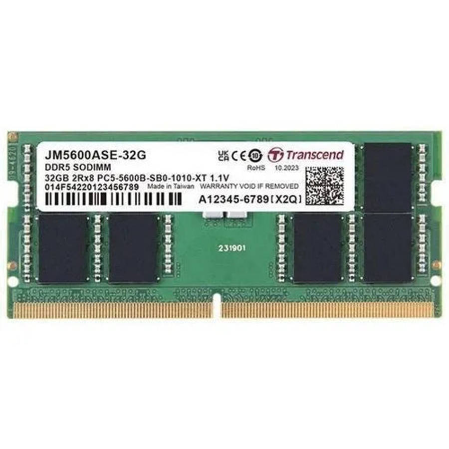 Transcend Jet Memory 32GB DDR5-5600 Unbuffered Notebook SO-DIMM 2RX8 CL46 (2GX8)X16