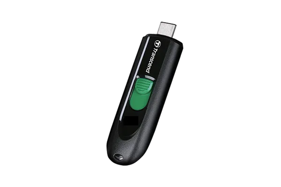 Transcend 128GB JF790C USB C (5GPBS) Capless Flash Drive Black And Green