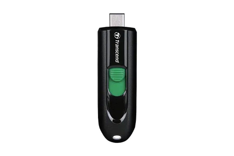 Transcend 128GB JF790C USB C (5GPBS) Capless Flash Drive Black And Green