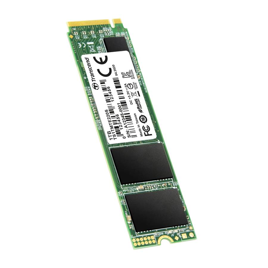 Transcend 1TB MTE220S PCI-E Gen 3X4 NVME M.2 2280 SSD 3D Tlc With DRAM Cache -3500 Mb/S Read 3200...