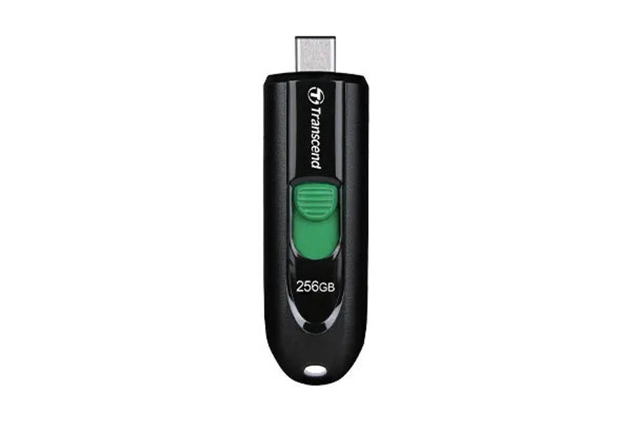 Transcend 256GB JF790C USB C (5GPBS) Capless Flash Drive Black And Green