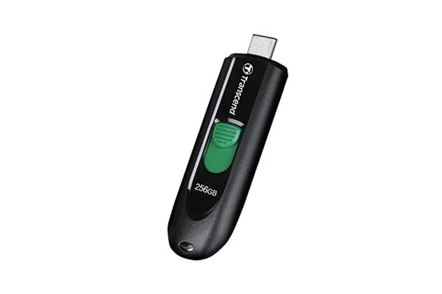 Transcend 256GB JF790C USB C (5GPBS) Capless Flash Drive Black And Green