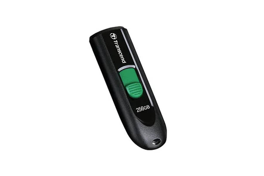 Transcend 256GB JF790C USB C (5GPBS) Capless Flash Drive Black And Green