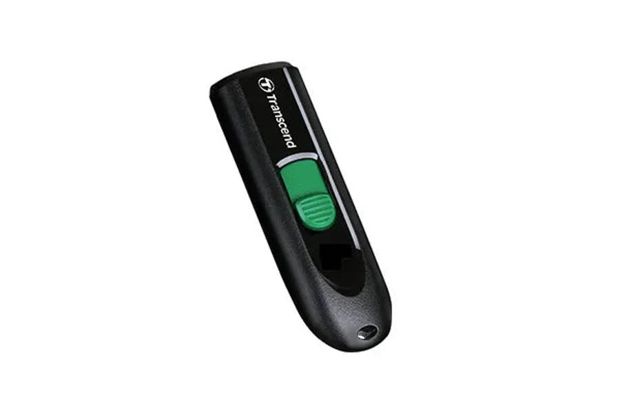 Transcend 64GB JF790 USB C (5GPBS) Capless Flash Drive Black And Green