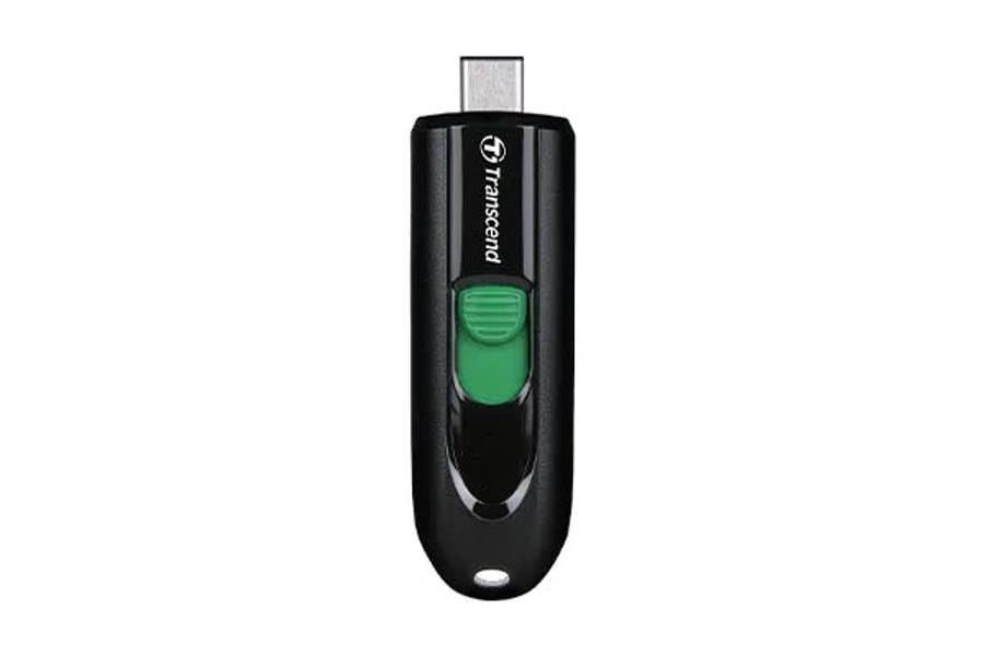Transcend 64GB JF790 USB C (5GPBS) Capless Flash Drive Black And Green