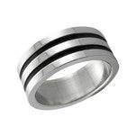 Mark Men's Stainless Steel Band Ring, Sizes 6,7,8 - Size 8
