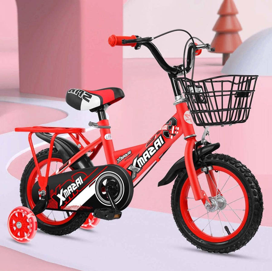 Kids Bicycle with Training Wheels & Shopping Basket,Girls and Boy Bike
