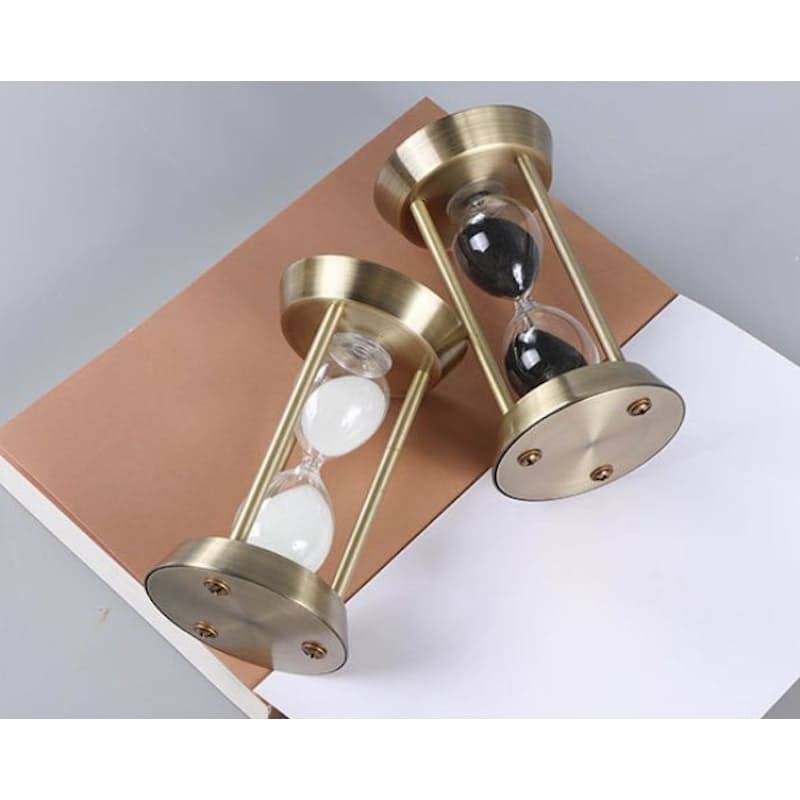 MHome Vintage Three Pillar Mini Hourglass Ornament Timer - Metal Hourglass, Glass Sand Timer