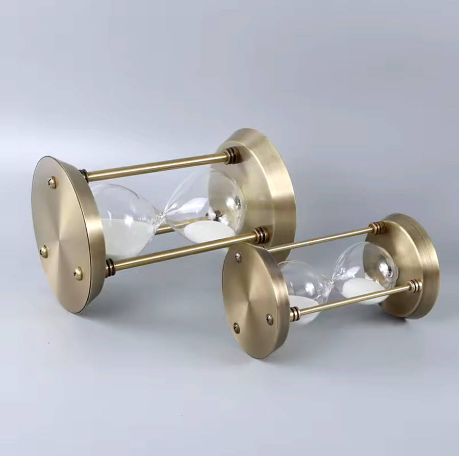 MHome Vintage Three Pillar Mini Hourglass Ornament Timer - Metal Hourglass, Glass Sand Timer