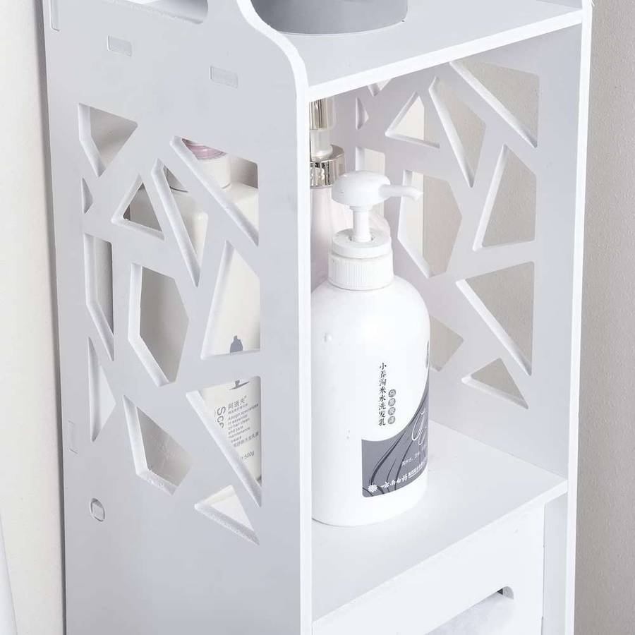MHome Paris Themed White Bathroom Organiser Rack