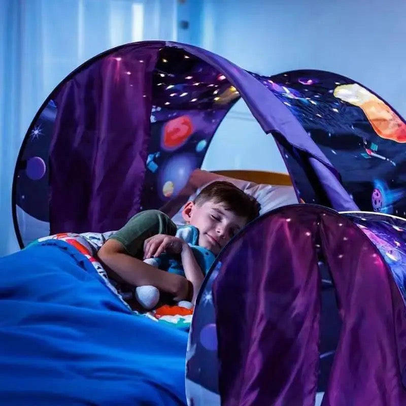 Starry Dream Tent Children Bed Folding Light Blocking Bed Mosquito Net Tent Easy To Assemble Fold...