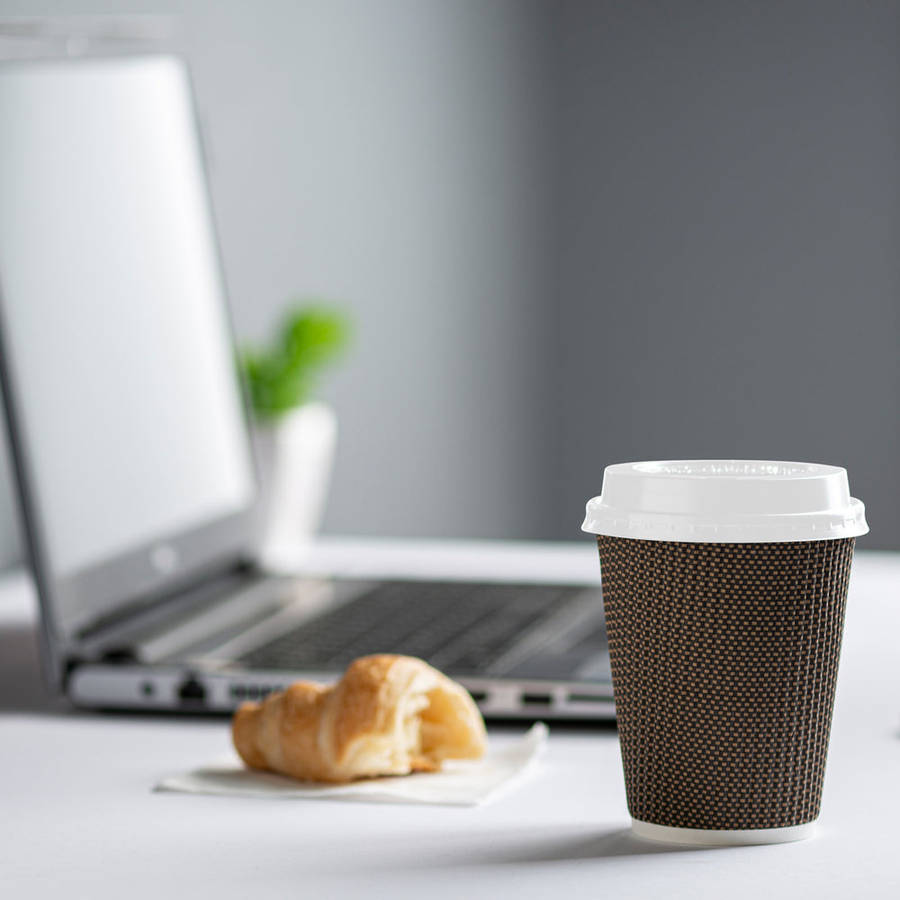 Disposable Paper Coffee Cups with Lid 6pc