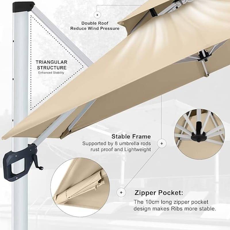 Weather-Resistant Cantilever Umbrella