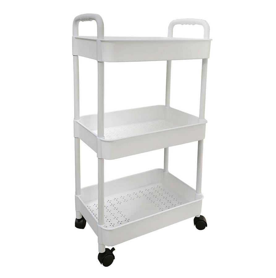 MHome 3/4-Tier Rolling Storage Cart with Wheels  Space-Saving Utility Trolley
