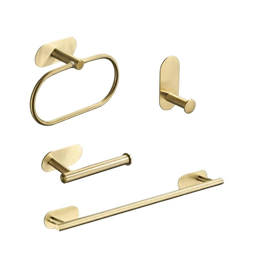 MHome 4-Piece DIY Self-Adhesive Bathroom Accessory Set  Modern & Hassle-Free