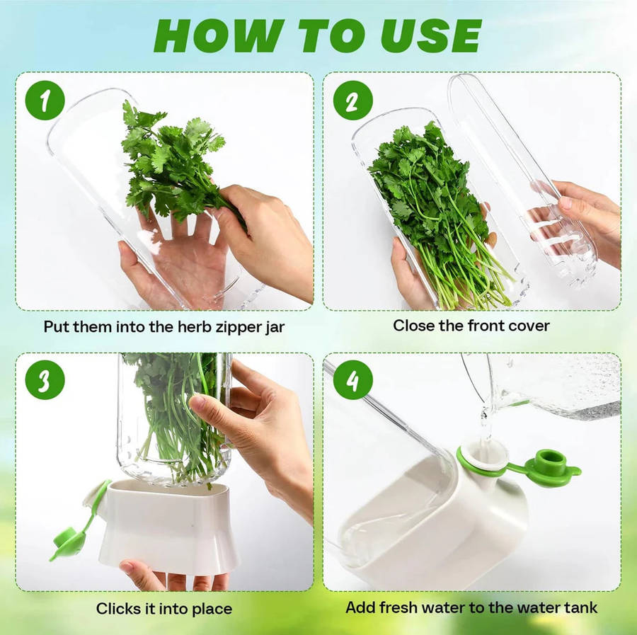 MHome Fresh Herb & Vegetable Preserver Pods  Extend Fridge Freshness Longer