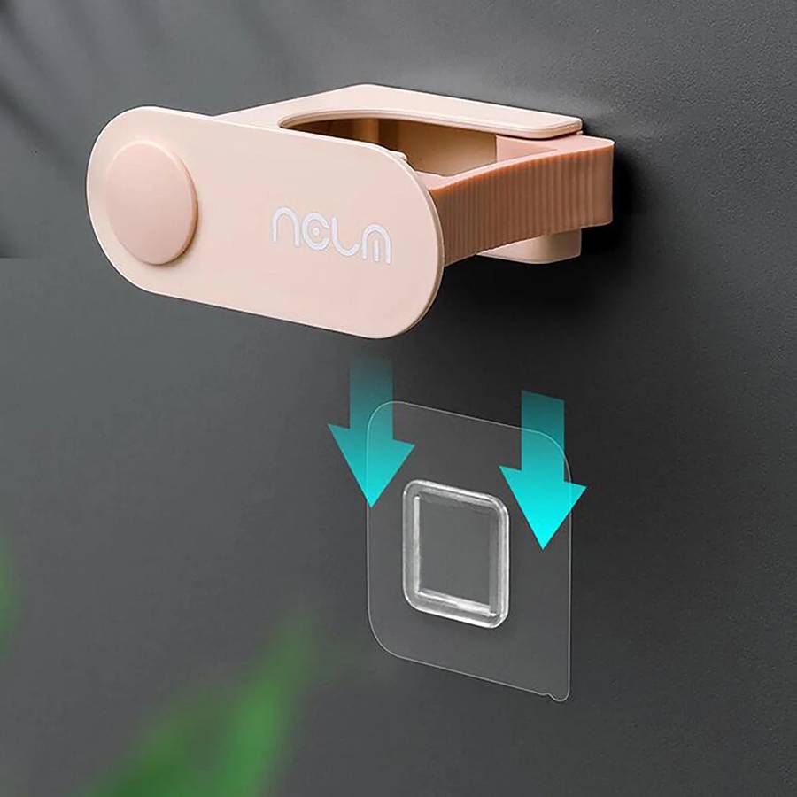 Self-Adhesive Wall-Mounted Utility Holder  Mop, Broom & Tool Organizer Clip