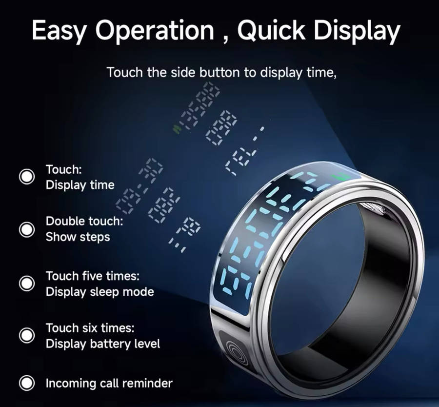 New High Performance Smart Ring With 5ATM Waterproof Gesture Operated Camera Video Health Monitor...