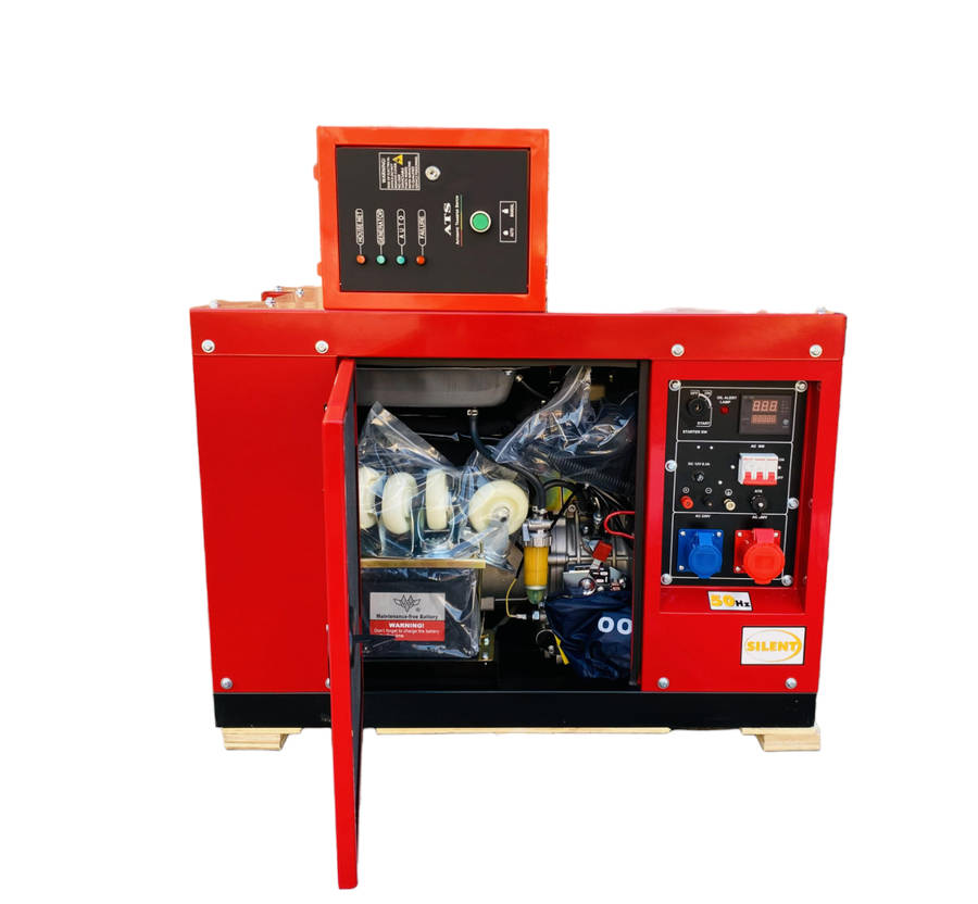 Diesel Silent Generator 8Kw (10Kva) 16Lt With FREE ATS