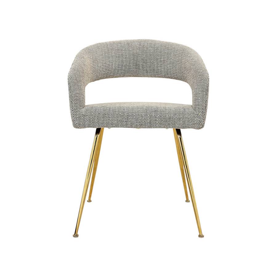 MFurn Rocco Mid-Century Modern Glam Dining Chair With Stainless Steel Legs