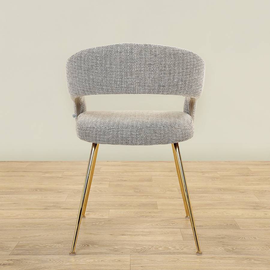 MFurn Rocco Mid-Century Modern Glam Dining Chair With Stainless Steel Legs