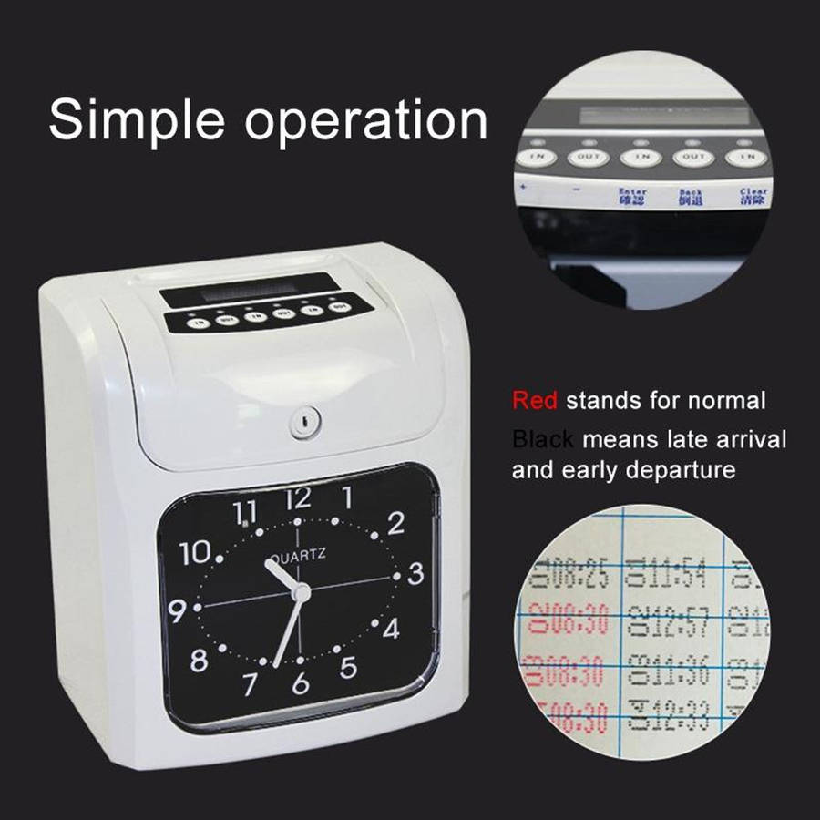 Electronic Time Clock Paper Card English Attendance Machine Punch Machine.Time & Attendance.
