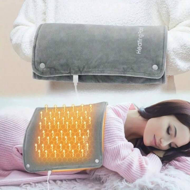 Electric Blankets Hand Warmer, Shawl Heating Pad Electrically Heated Graphene USB Hand Warmer Bla...