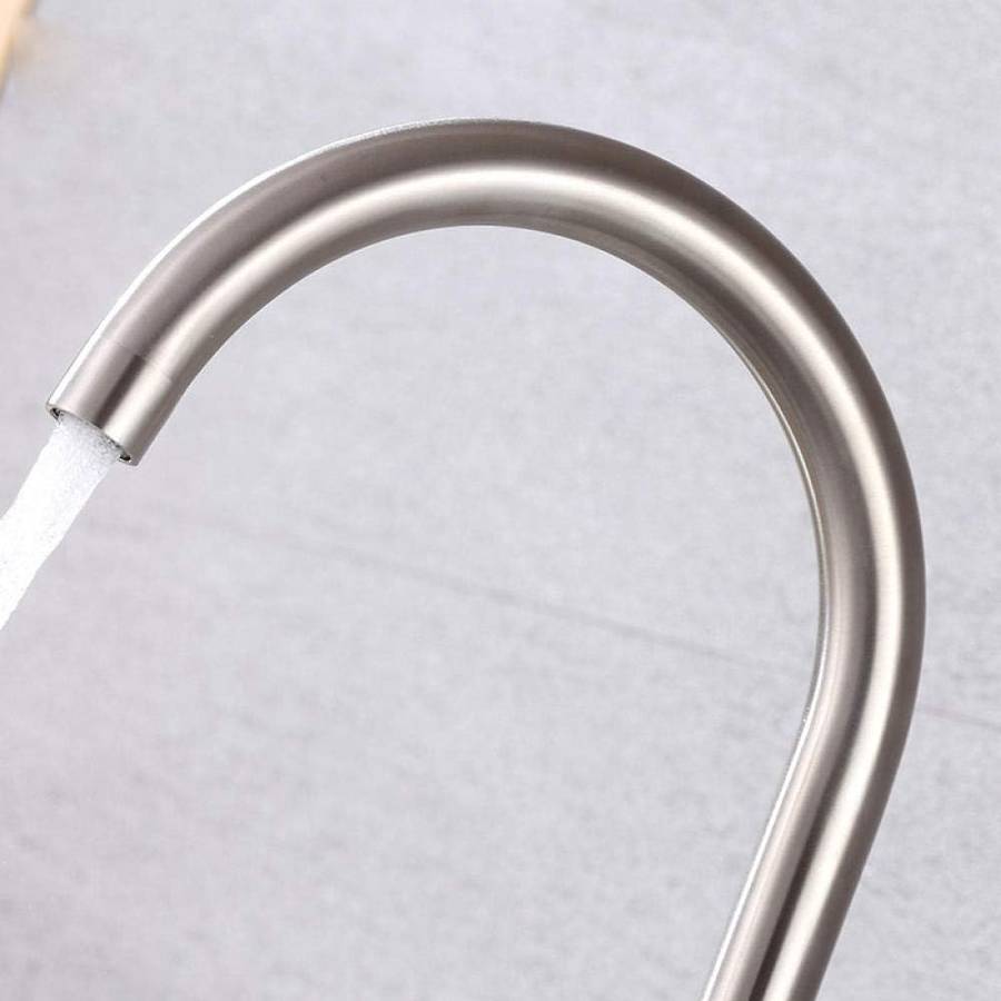 MHome Stainless Steel Swivel Spout Sink Faucet  Curved Tube Various Options