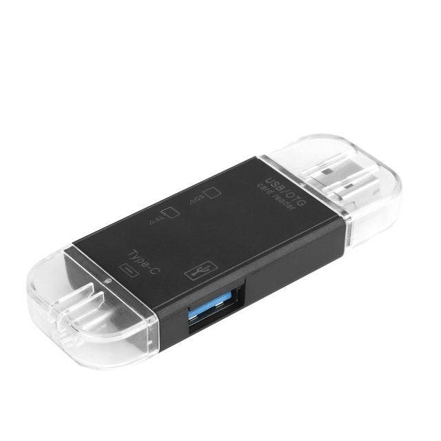 Multifunctional 6 In 1 Type C Card Reader Supports USB2+Micro USB+Type-C Inc 32G Memory Card