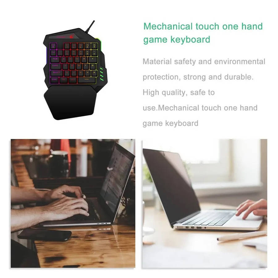 K9 USB One-Handed Keyboard RGB Light Effect Game Keyboard LOL Hand Game Keyboard Waterproof Unive...