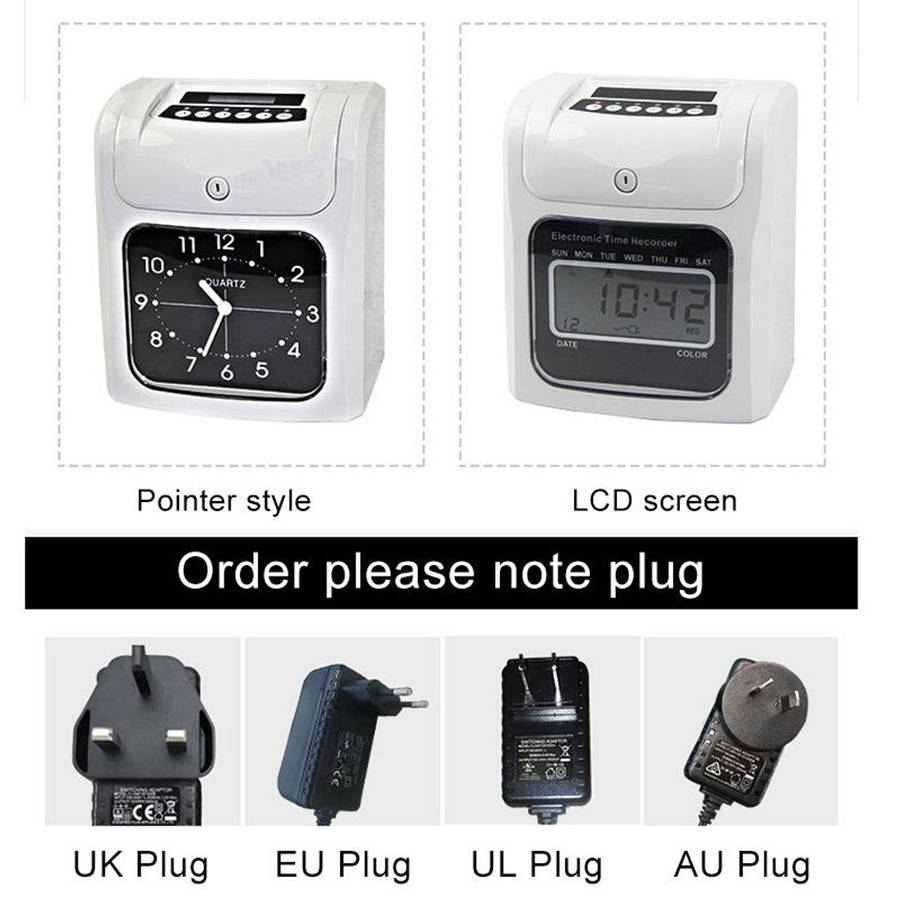 Electronic Time Clock Paper Card English Attendance Machine Punch Machine.Time & Attendance.