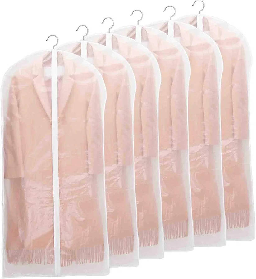 Re-Usable Full Zipper Clothes Cover Bag 5pcs 60 x 100