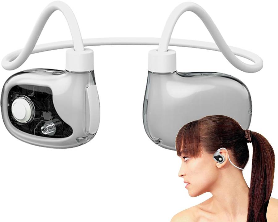 Wireless Bone Conduction Sport Headphones with Mic - Ultra-Light Built-in Mic Sweat Resistant Hea...