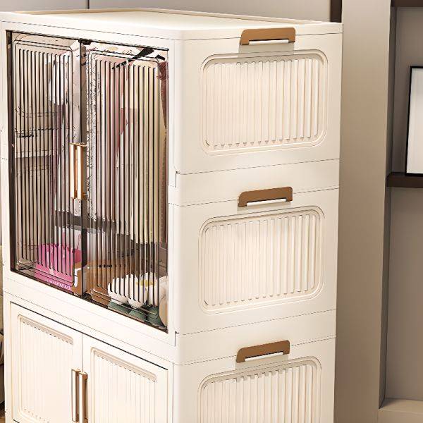 MHome Foldable Wardrobe / Multifunctional Plastic Storage Cabinet  Dustproof Organizer