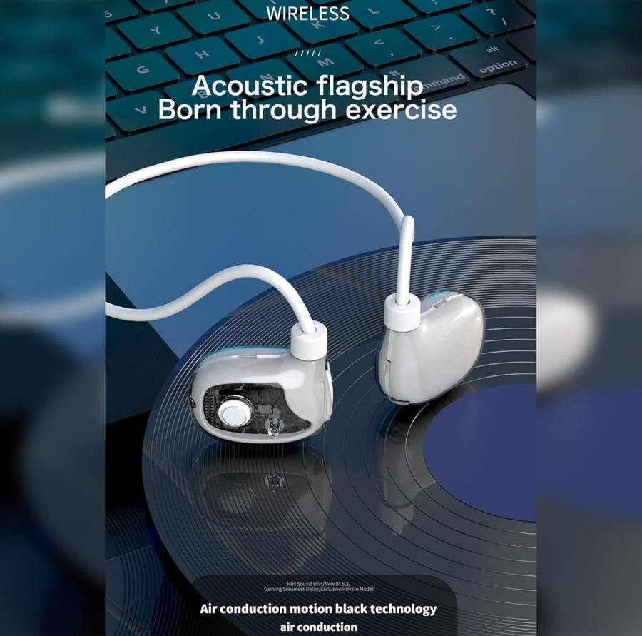 Wireless Ear Clip Bone Conduction Headphones - Open Ear Wireless Headphones With MIC - Sweat Resi...