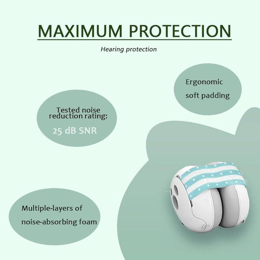 Adjustable Baby Noise Cancelling Headphones Ear Protection Noise Reduction Earmuffs For Babies Up...