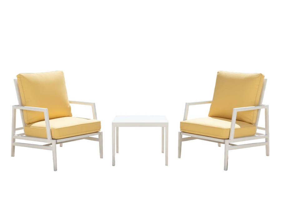 MFurn Daphne 3pc Aluminium Patio Sofa Set with Side Table  Various Colours