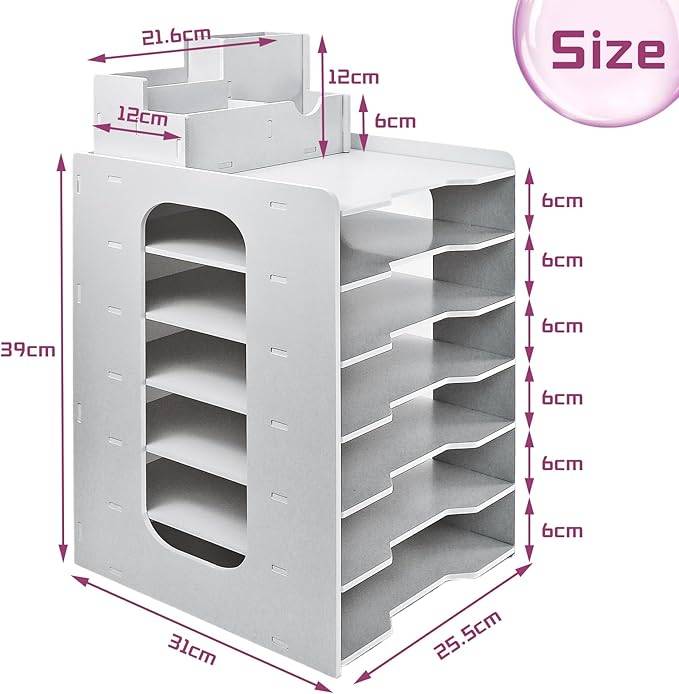 7-Tier Desk Organizer with Pen Holder