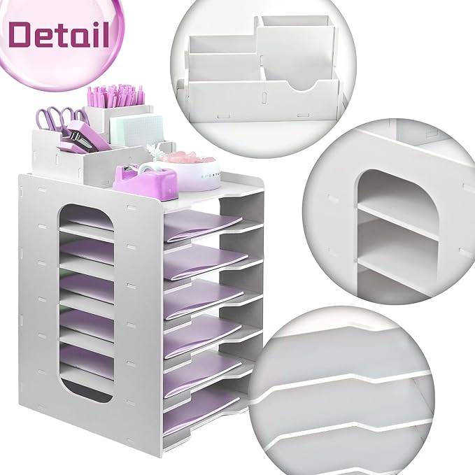 7-Tier Desk Organizer with Pen Holder