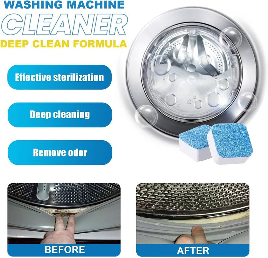 Cleaning Tablet Eliminate Odor, Deep Cleaning, Instant Clean for Front Load Washing Machine