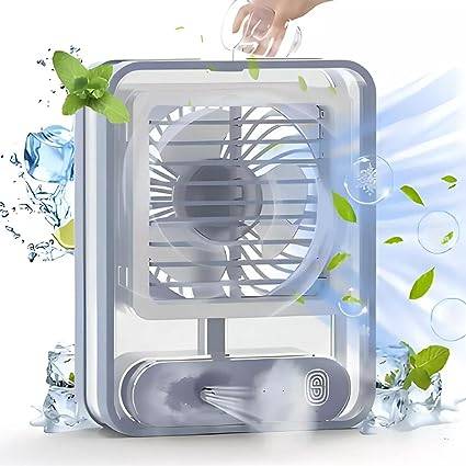 Portable Desk Fan with Night Light, 3 Speed with Spray