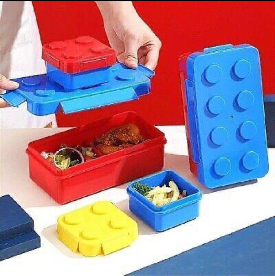 Lego Style Lunchbox 3pc