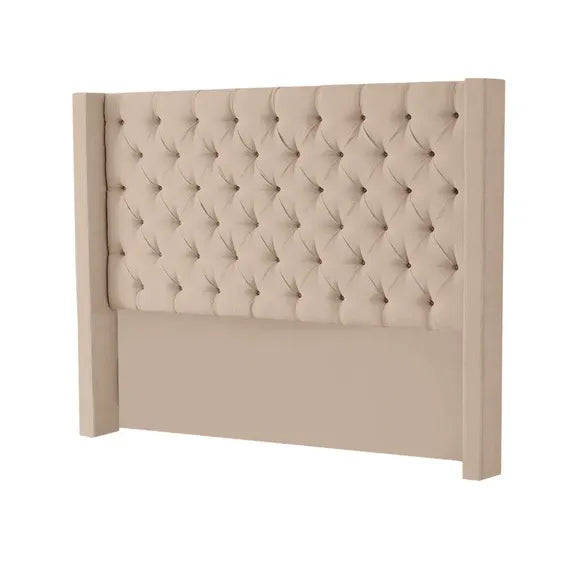 MFurn Tufted Wingback Velvet Headboard  Multiple Colours