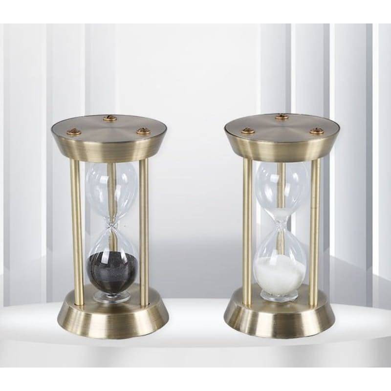 MHome Vintage Three Pillar Mini Hourglass Ornament Timer - Metal Hourglass, Glass Sand Timer