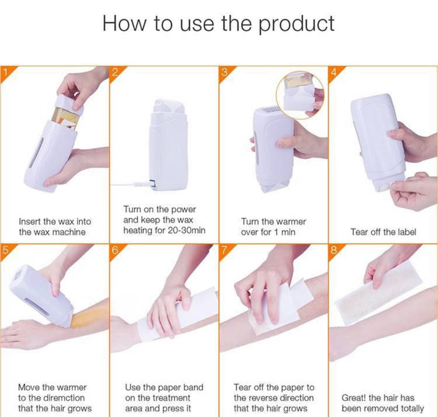 Professional Double Depilatory Roll-On Wax Warmer