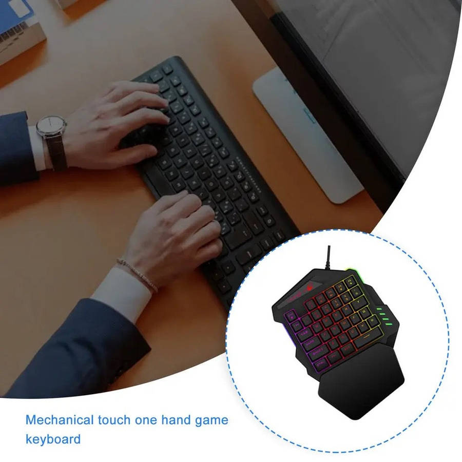 K9 USB One-Handed Keyboard RGB Light Effect Game Keyboard LOL Hand Game Keyboard Waterproof Unive...