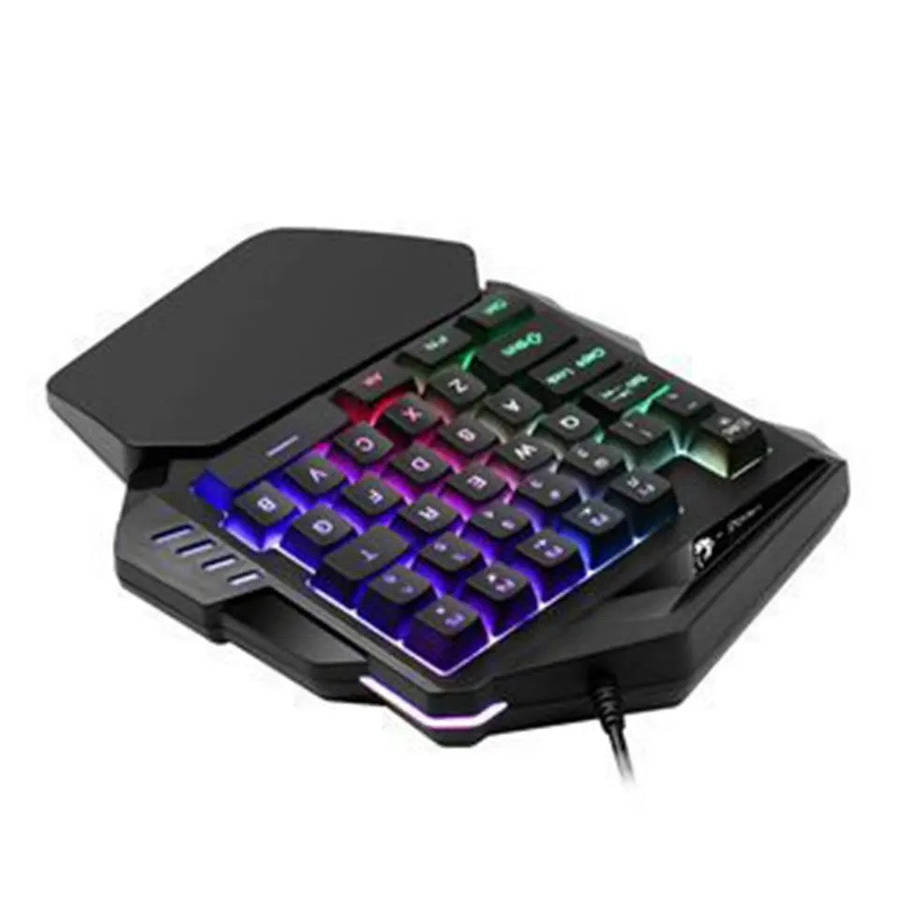 K9 USB One-Handed Keyboard RGB Light Effect Game Keyboard LOL Hand Game Keyboard Waterproof Unive...