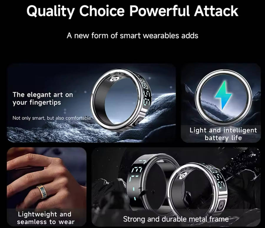 New High Performance Smart Ring With 5ATM Waterproof Gesture Operated Camera Video Health Monitor...