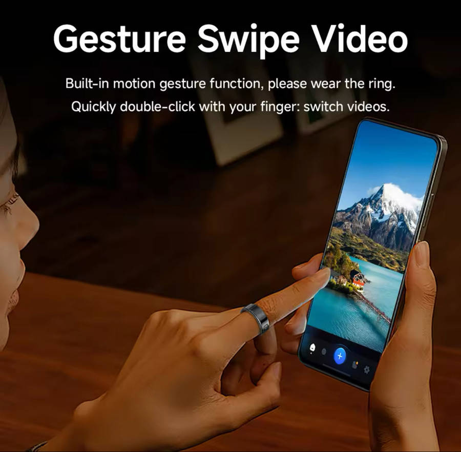 New High Performance Smart Ring With 5ATM Waterproof Gesture Operated Camera Video Health Monitor...