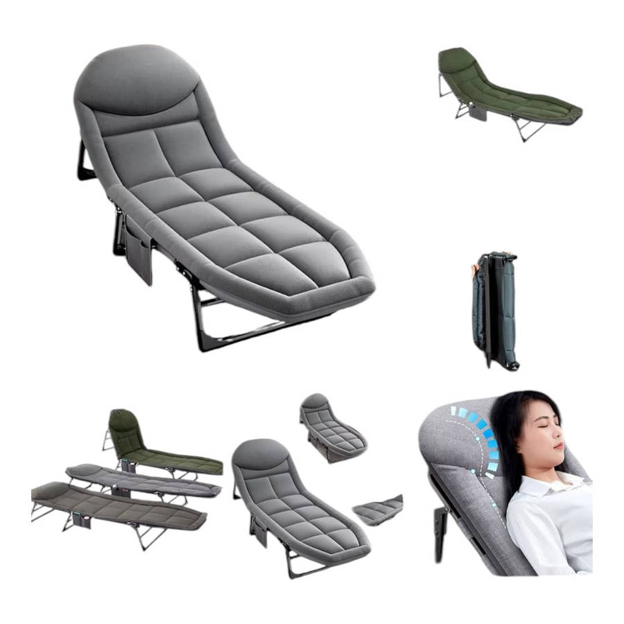 MFurn ComfyFold Deluxe Recliner Bed/Portable Lounge Chair with Padded Cushion